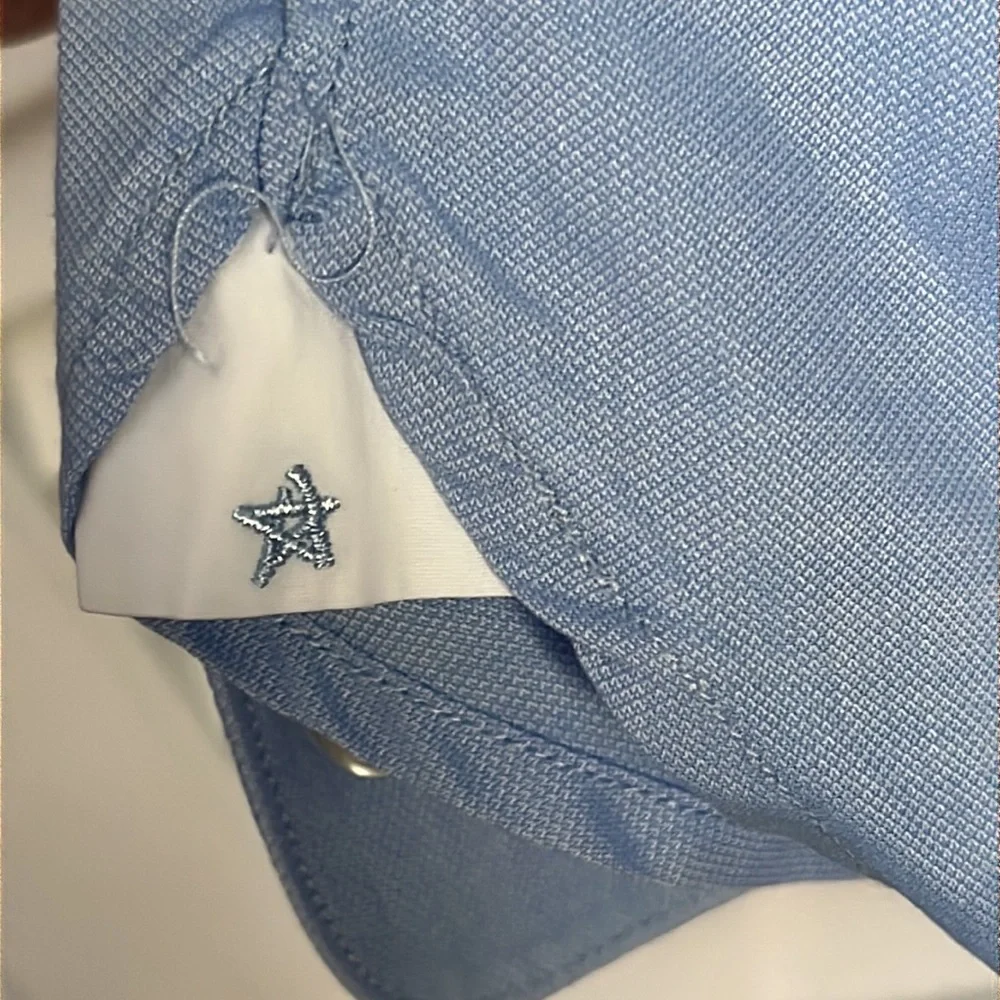 John Varvatos Star U.S.A. slim fit blue stretch cotton dress shirt sz 15 32/33